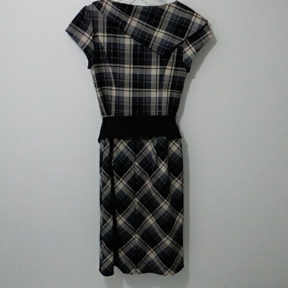 Le Chateau black silver plaid dress - Picture 7 of 7
